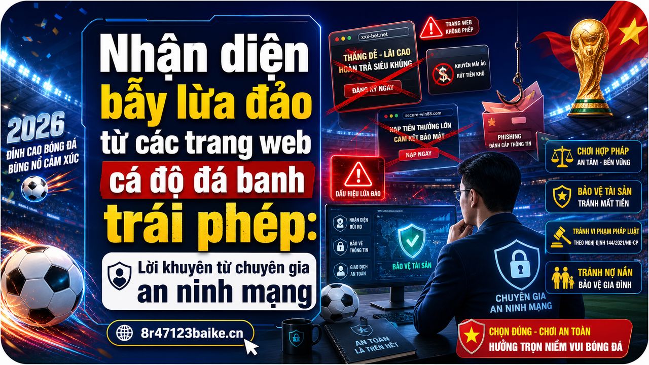 Nhận diện bẫy lừa đảo từ các trang web cá độ đá banh trái phép: Lời khuyên từ chuyên gia an ninh mạng